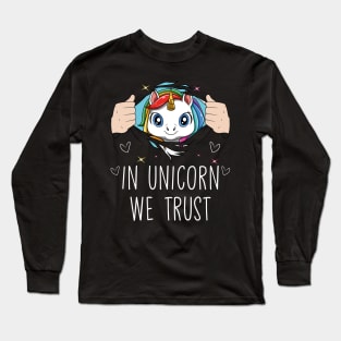 Cute Unicorn Horn Pretty Rainbow Colors Funny Quote Long Sleeve T-Shirt